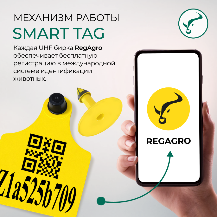 Электронна ушная метка 78х58/Ø28мм   L  UHF SMART Tag  фото 5