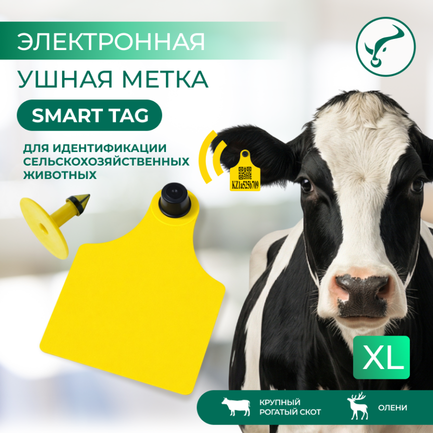 Электронна ушная метка 98х75/Ø28мм  XL  UHF SMART Tag  фото 2